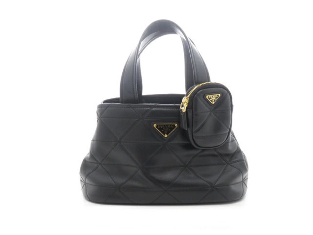 Prada Quilted Bag Leather Black